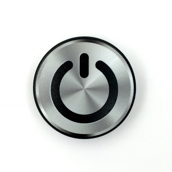 The Power Button Stem Cover- a 2 piece, custom designed bicycle stem caps to replace your current headset cover or stem cap.