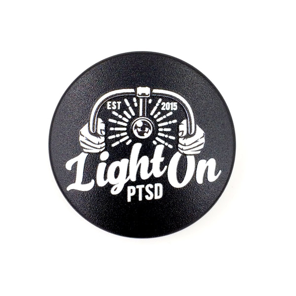 The B/W Light on Cover- a 2 piece, custom designed bicycle stem caps to replace your current headset cover or stem cap.