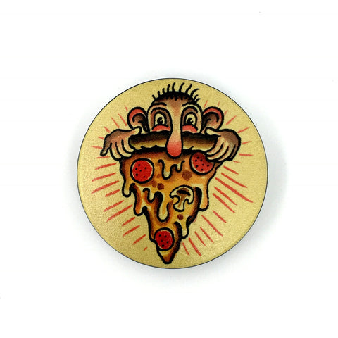 The Pizza Guy- a 2 piece, custom designed bicycle stem caps to replace your current headset cover or stem cap.