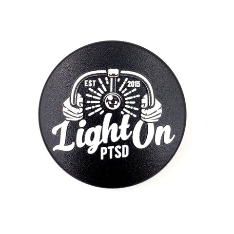 The B/W Light on Cover- a 2 piece, custom designed bicycle stem caps to replace your current headset cover or stem cap.